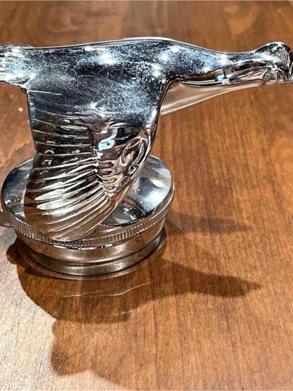 Ford Model A Flying Quail Radiator Cap Hood Ornament Silver-Tone Decorative Hood